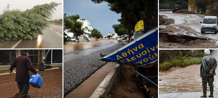 Θεομηνία σε όλη την Ελλάδα – Καταιγίδες, πλημμύρες και καταστροφές από την Πέλλα έως την Αττική και την Αργολίδα